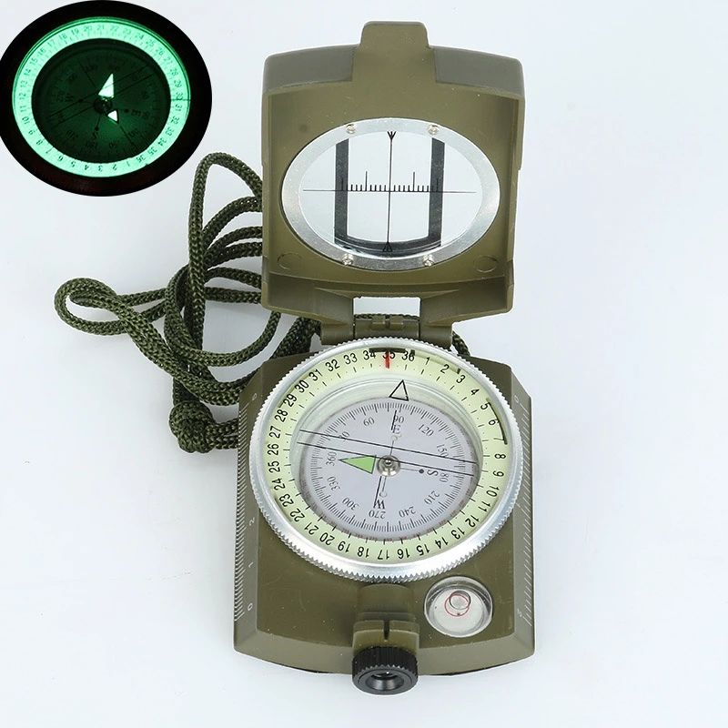 New Professional Military Army Metal Sighting Compass Clinometer Camping Outdoor Tools Multifunction Compass
