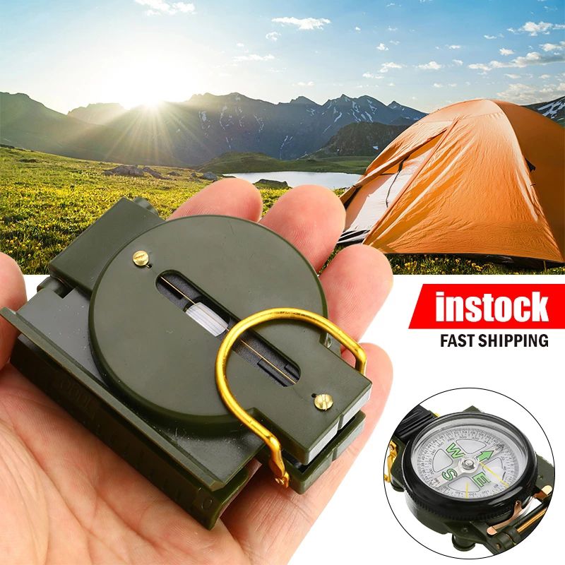 New Professional Military Army Metal Sighting Compass Clinometer Camping Outdoor Tools Multifunction Compass