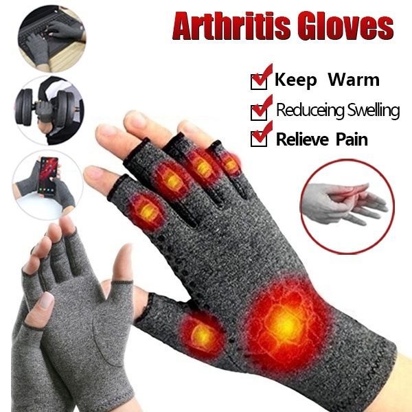 Unisex Arthritis Gloves Compression Gloves Touch Screen Gloves Anti Arthritis Therapy Compression Gloves Ease Muscle Tension Relieve Carpal Tunnel Aches Joint Pain Relief Half Finger Gloves Warm Wrist Brace Support 