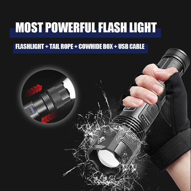  Xhp50 FlashLight Most Powerful Flash light 5 Modes Usb Zoom Led Torch 