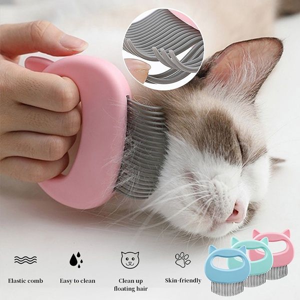 Pet Massage Hair Removal Comb ABS Elastic Half-curved Handle Cat Brush To Clean Fluff Massage Pet Dusting Brush