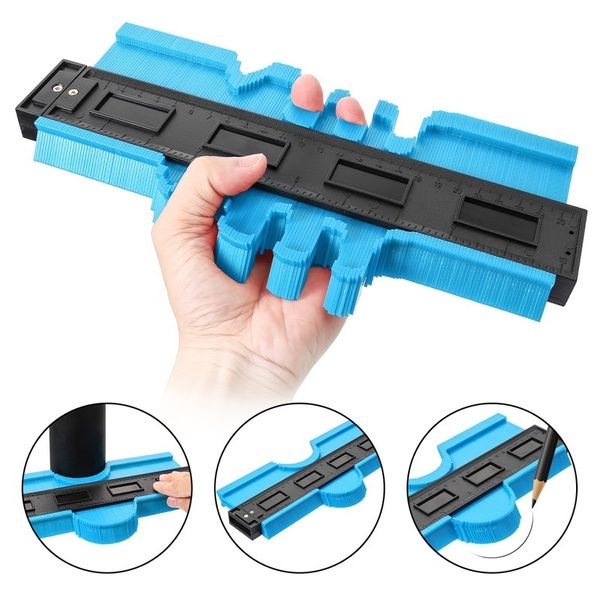 New 5/10in Multi-functio Contour Profile Gauge Tiling Laminate Tiles Edge Shaping Wood Measure Ruler ABS Contour Gauge Duplicator