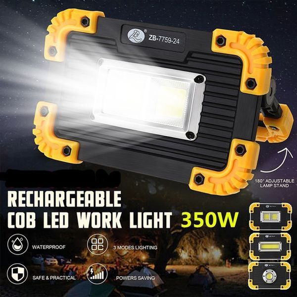 COB LED Floodlight USB Charging Rechargeable Spot Work Lamp Outdoor Camping