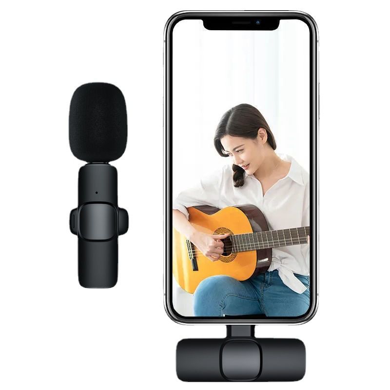 Wireless Lavalier Microphone Portable Audio Video Recording Mic For IPhone Android Live Game Mobile Phone