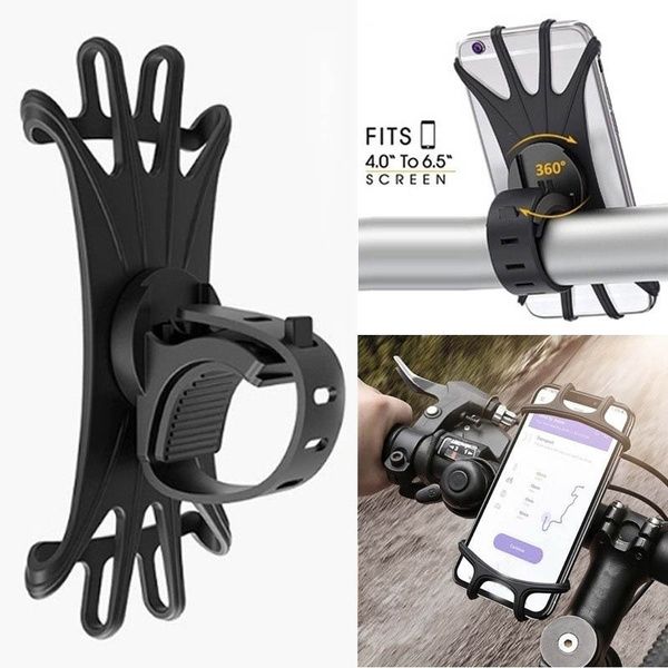 360° Rotating Mobile Phone Holder, Bicycle Motorcycle Navigation Anti-drop Mobile Phone Silicone Holder