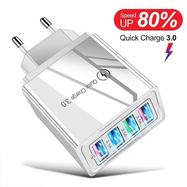 5 Colors EU / US Plug USB Charger Fast Charging 3.0 Mobile Phone Tablet PC Portable Wall-mounted Mobile Phone Charger Fast Charger 1Pcs