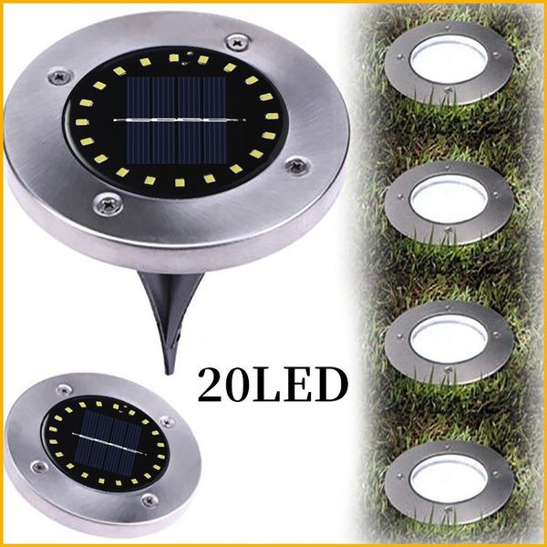 20/16/12/10/8/4 LED Solar Power Buried Light Ground Path Way Garden Decking Light