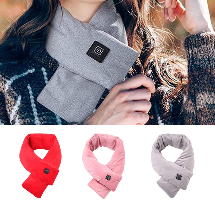 Outdoors Scarf Heating Clothes Pad USB Electric Smart Scarf Winter Heated Pads 3 Gear Adjustable Carbon Fiber For Women Couple