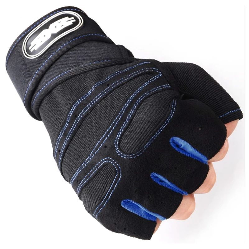 Wristband Lengthened Half Finger Gloves Wristband Training Fitness Sports Outdoor Riding Non-Slip Shockproof Half-Finger Gloves