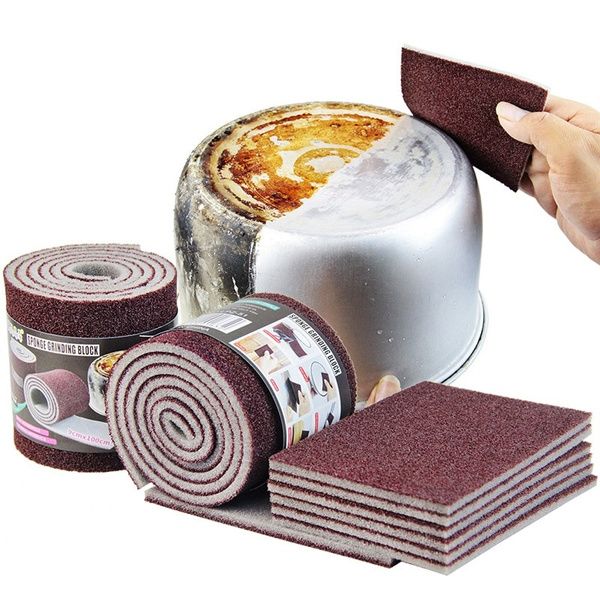 2pcs Cleaning Tools Dishwashing Sponge Magic Rubbing Emery Sponge Cleaning Kitchen Washing Pot Decontamination Removal Of Iron Scale