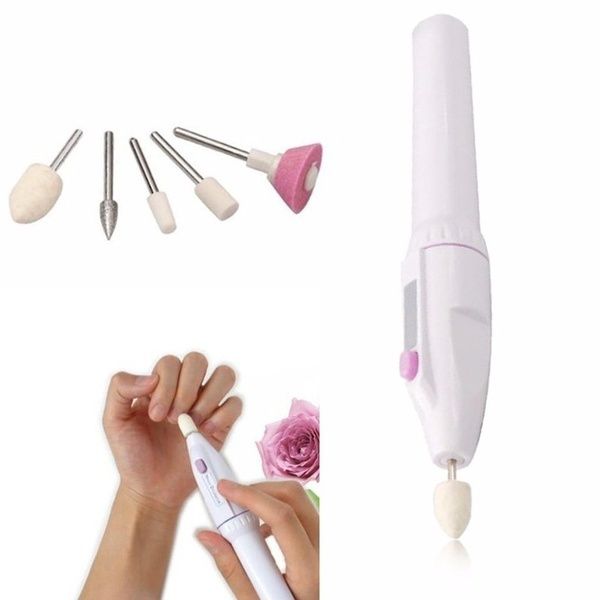 New 5 In 1 Nail Trimming Kit Electric Salon Shaper Manicure Pedicure Kit (Color: White)