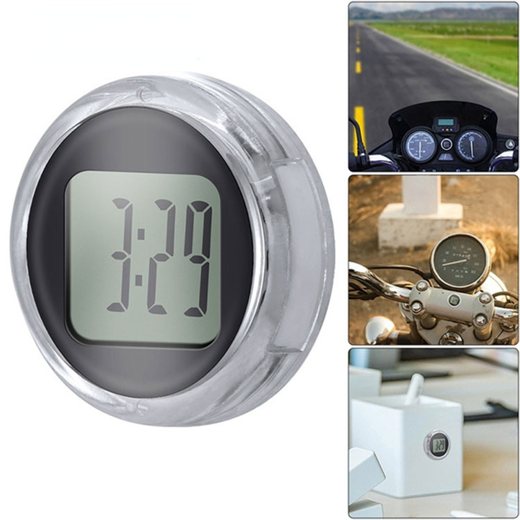 Waterproof Mini Motorcycle Bike Sticky Digital Display Clock Watch Office Decor Motorcycle Accessories with Stopwatch