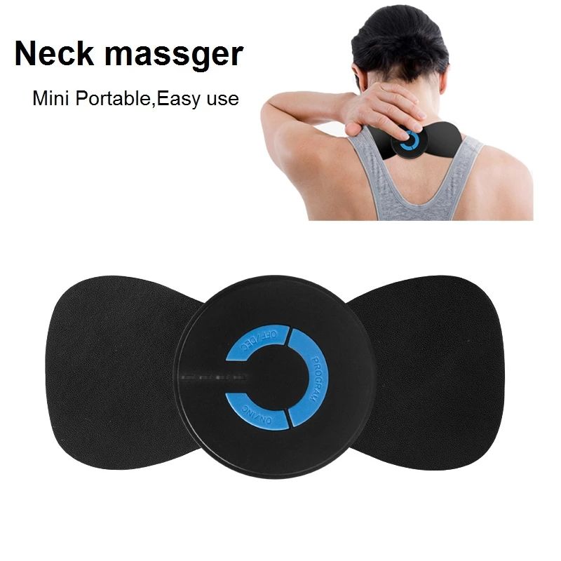 Portable Neck Massager Mini Electric Convenient Intelligent Cervical Massage Stickers Meridian Massager Muscle Relief Pain