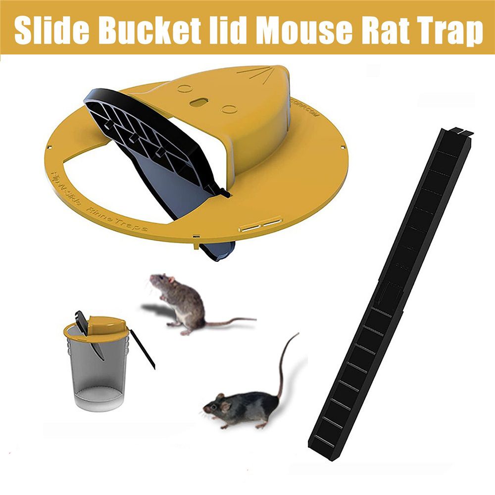 Mice Trap Reusable Smart Flip and Slide Bucket Lid Mouse Rat trap Humane Or Lethal Trap Auto Reset Rat Door Style Multi Catch
