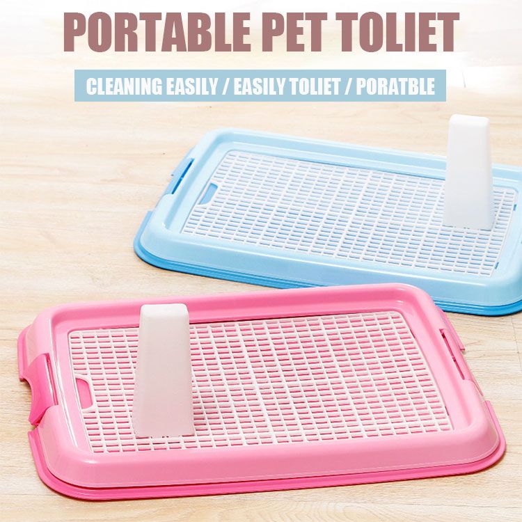 Portable Pet Toliet Training Plastic with Pillar Toilet Mat Training Potty Dog Pad Tray Toilet Training Urinary Trainer Pee Pad