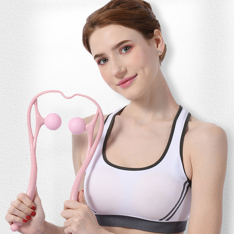 Neck Massager Shiatsu Deep Tissue Dual Trigger Point Shoulder Massager,Ergonomic Handle Design,Lightweight & Portable