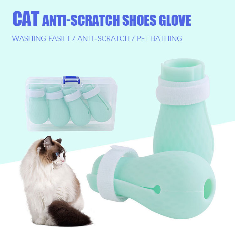 Cat anti-scratch shoes glove for cats Shoes for dogs supplies for cats dog For Washing cat feet cover cat bath Pet Bathing