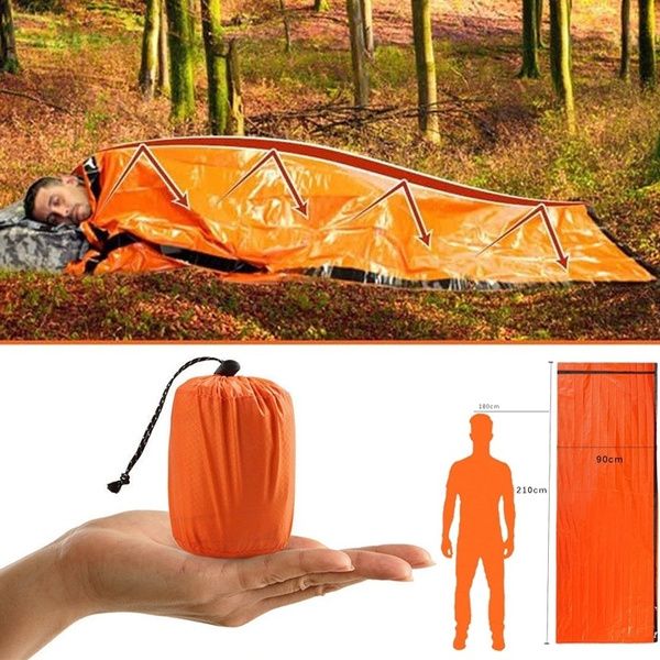 Portable Emergency Sleeping Bag Waterproof Survival Camping Hiking Travel Bag and tent