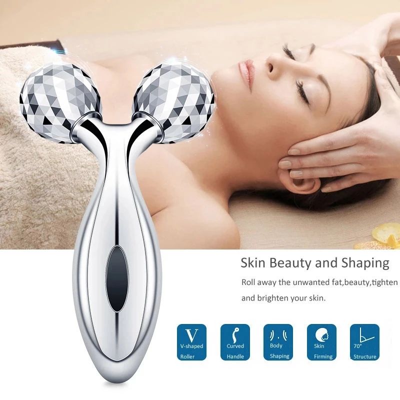 3D Roller Face-Shaping Tool Beauty Instrument Manual Massager Small V Face Slimming Face Shaping Skin Tightening Massage Face Sl