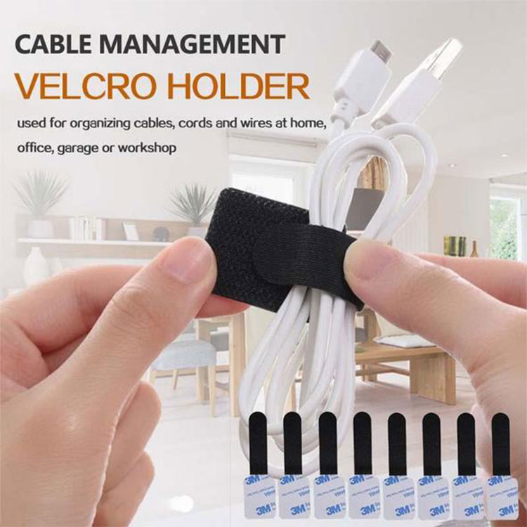 10pcs Velcros Self Adhesive Fastener Tape Reusable Hooks Loops Cable Tie Wire Straps Magic Tape DIY Accessories