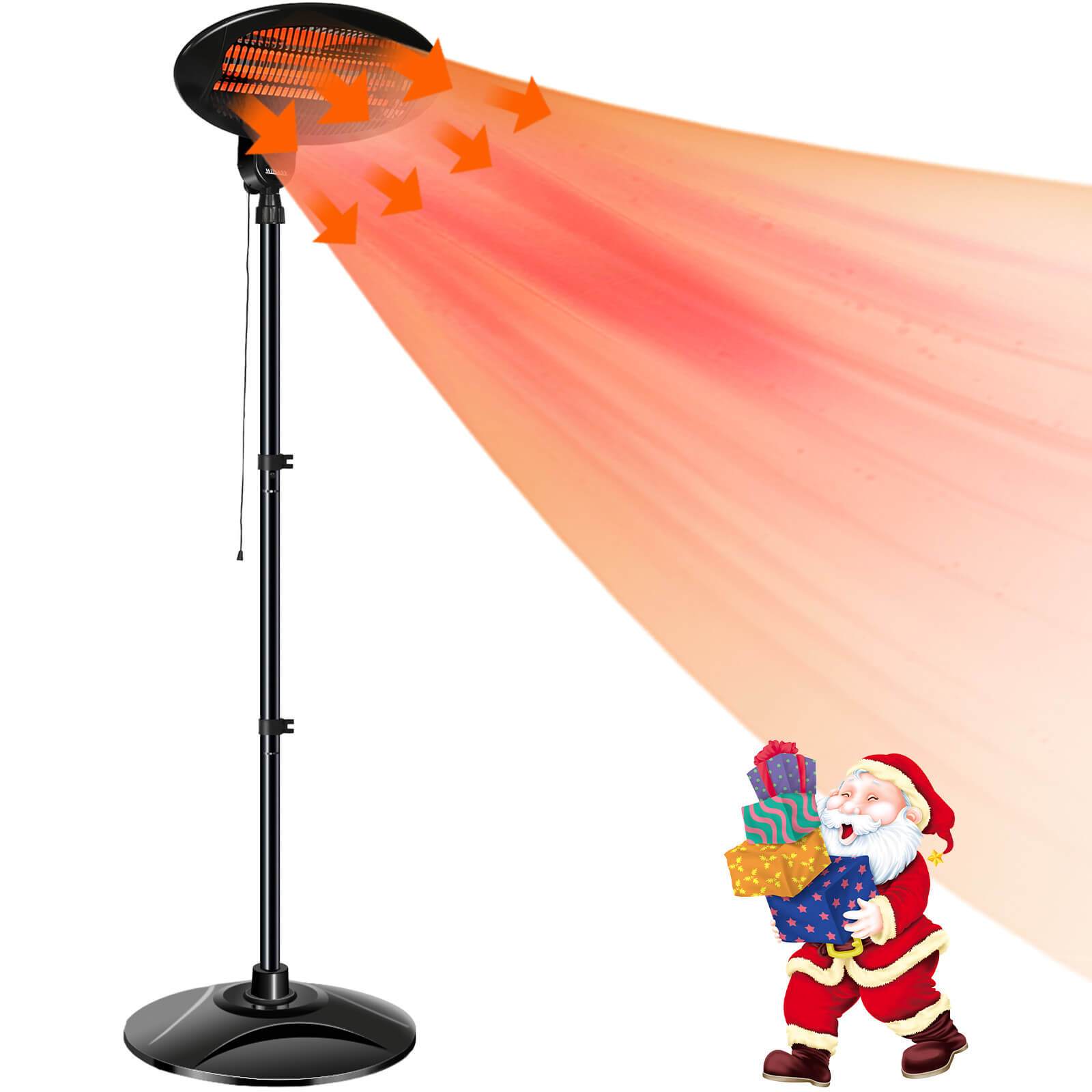 1-SECOND FAST HEATING Silent Outdoor Patio Electric Infrared Heater Warmer Fast Heating Adjustable Thermostat Heater Air Warmer 1500W PT006