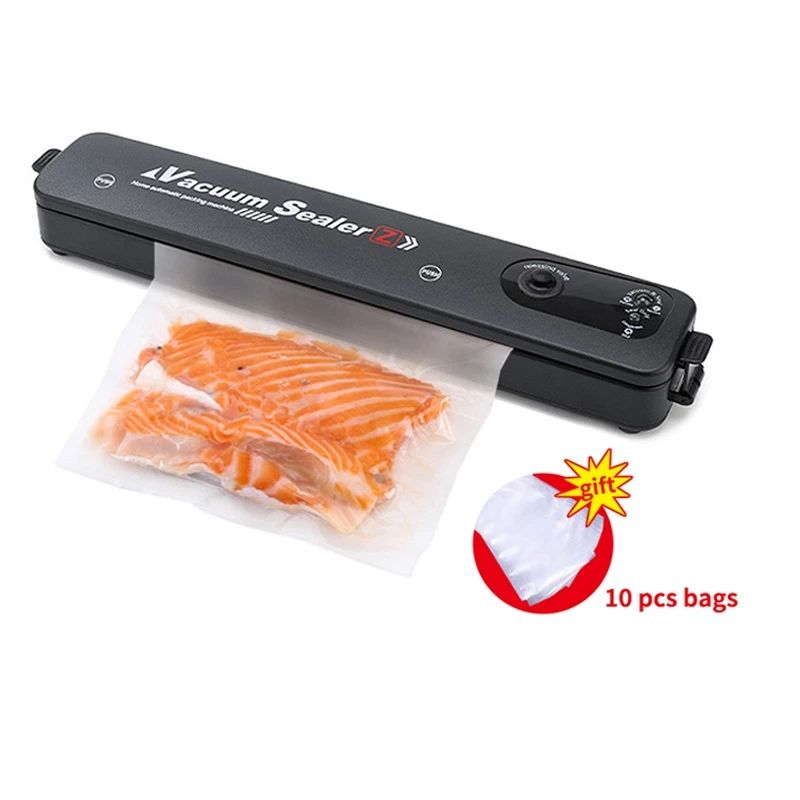 Vacuum Sealer Packaging Machine with Free 10pcs Vacuum bags Household Black Food Vacuum Sealer