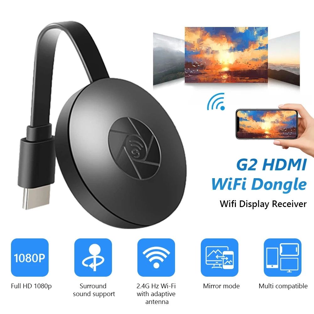 To TV 2.4G 4K Wireless WiFi Mirroring Cable HDMI-compatible Adapter 1080P Display Dongle For IPhone Samsung Huawei Android Phone 4.5