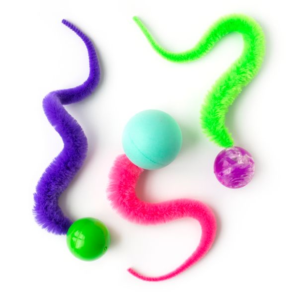 Wooden Bead Bell Toy Caterpillar Pet Toy Kitten Toy Sticks Interactive Toy Cat And Kitten Toy Wands Random Color