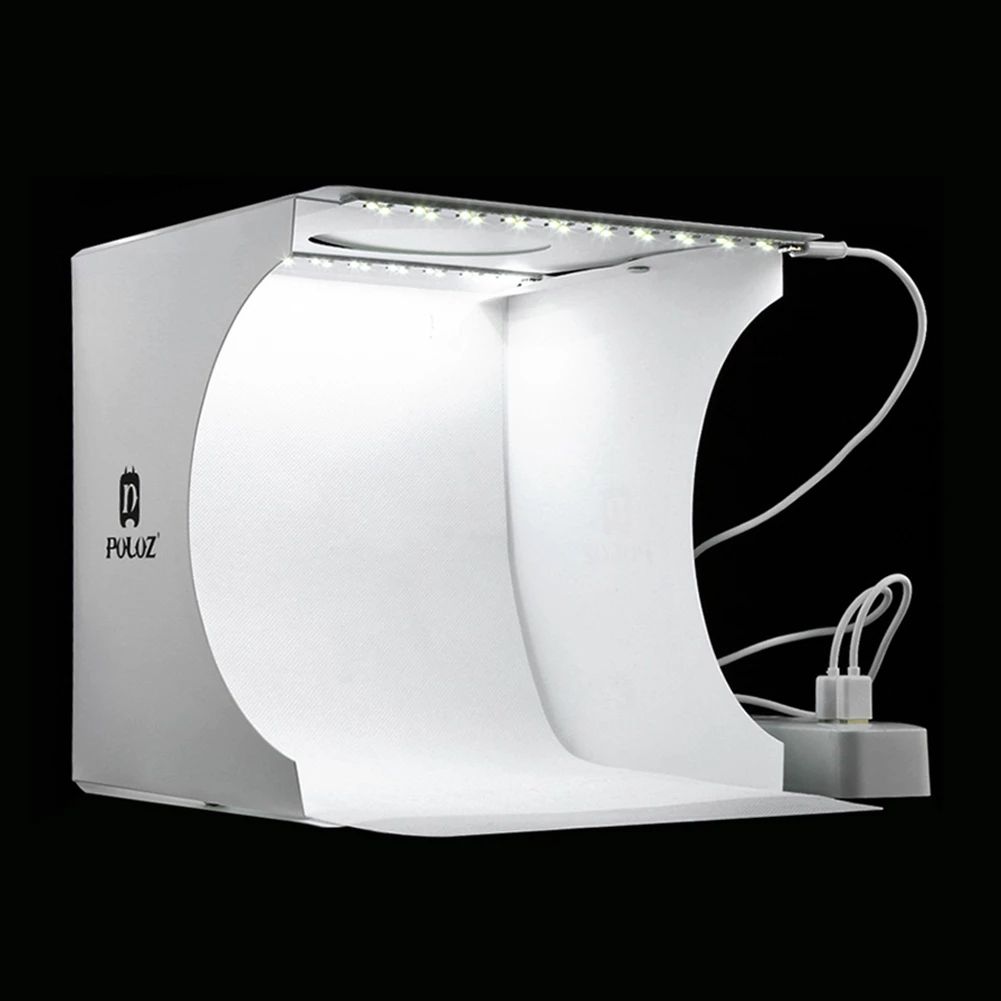 Mini Folding Lightbox Photography Photo Studio Softbox 2 Panel LED Light Soft Box Photo Background Kit Light box for DSLR Camera
