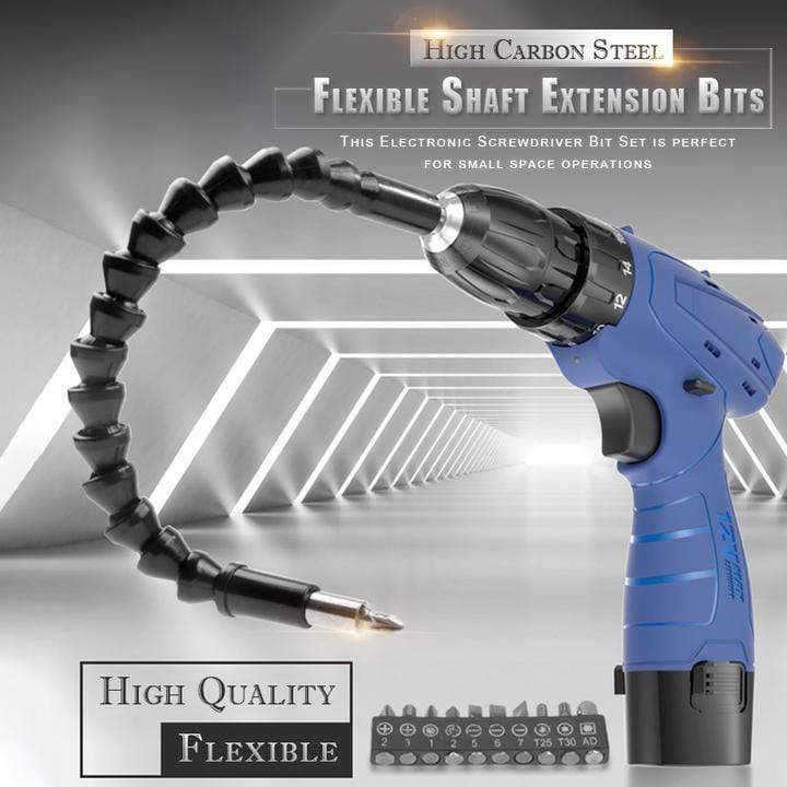 Flexible Shaft Bits Extention Screwdriver Bit Holder Connect Link Electronics Drill 1/4" Hex Shank Black 295mm Car Repair Tools