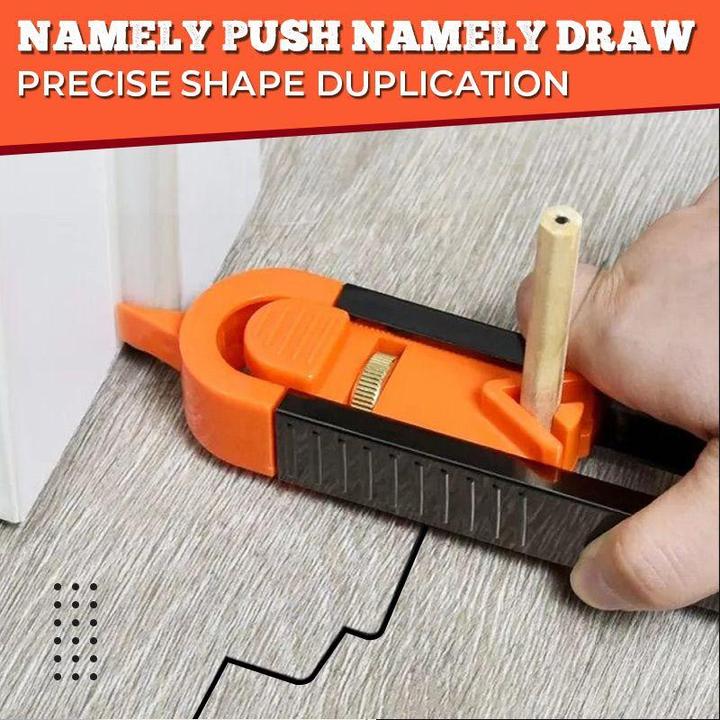 Precise Contour Gauge with Lock Profile Scribing Ruler Adjustable Stone Architraves Line Drawer Joinery Woodworking Tools