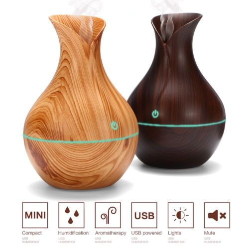 Essential Oil Aroma Diffuser LED Ultrasonic Wood Humidifier  Aromatherapy Air Purifier
