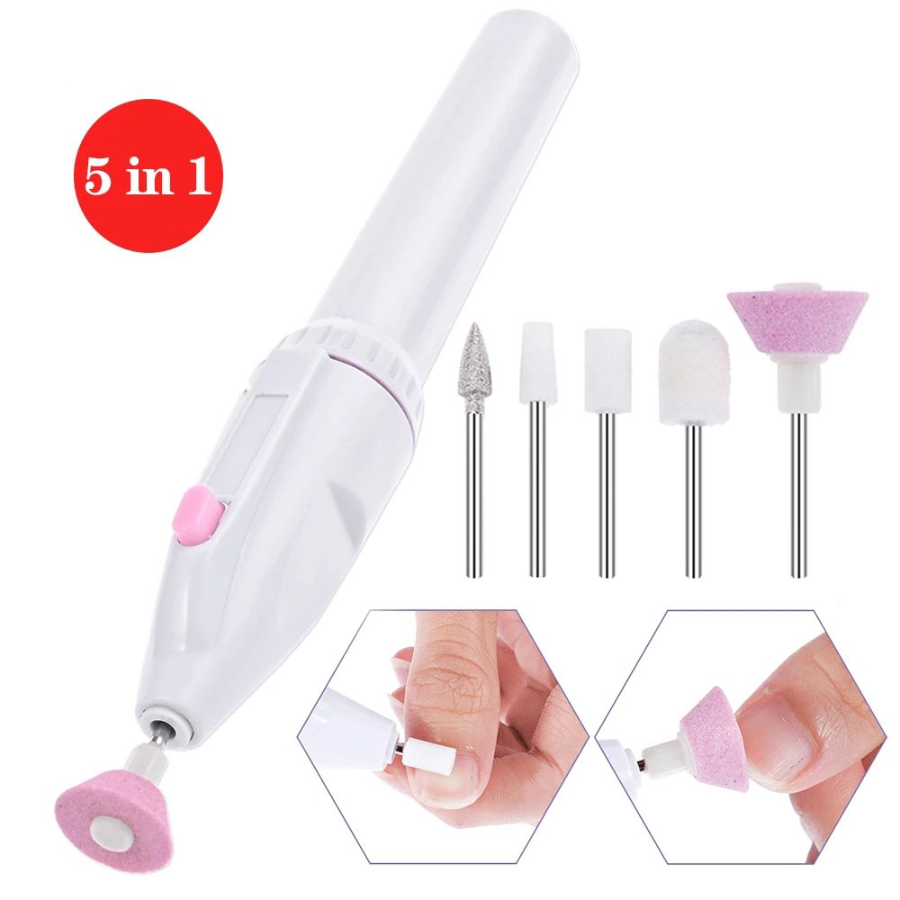 5 In 1 Combination Nail Trimming Kit Electric Salon Shaper Manicure Pedicure Polish Tool