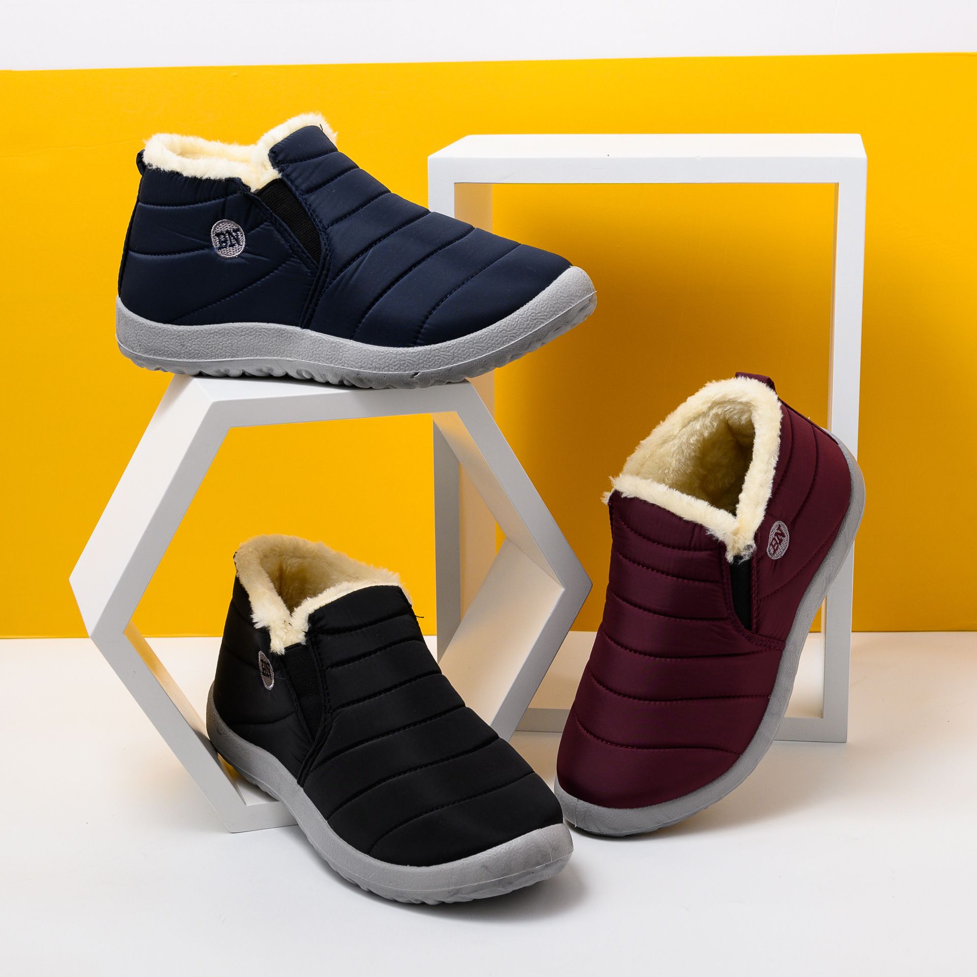 Winter Men's women‘s Boots Plus Velvet Padded Non-slip Warmth Men's Cotton Shoes High-top Snow Boots Warm Winter Boots