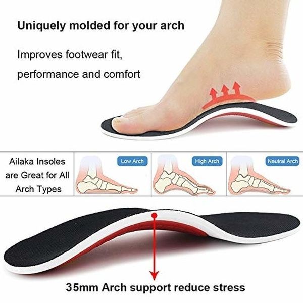 New Orthopaedic Relief High Arch Support Insole Neutral Daily Sneakers Inserts for LCD Monitor Foot Plantar Fasciitis