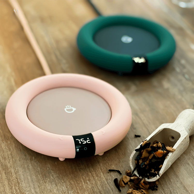 Smart Heating Coaster Stirring Cup Holder Drink Beverage Warmer Stirrer USB Charging Thermostatic Warming Stirrer Mug Heater Pad