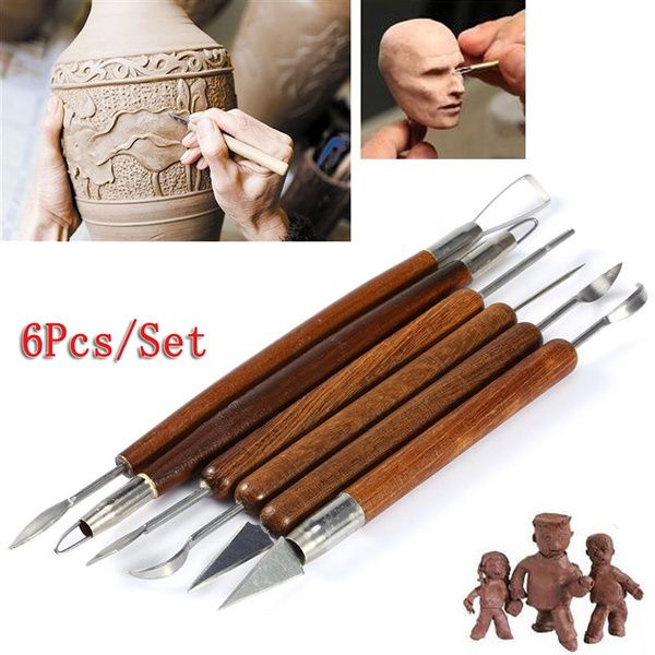 6pcs Clay Sculpting Set Wax Carving Pottery Tools