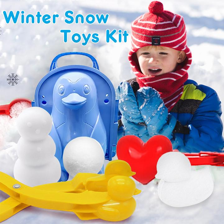 Snow Mold Snowball Maker Clip Snow Sand Mould Tool Toy for Children Kids Outdoor Winter Safety Cartoon Duck Fun Sports