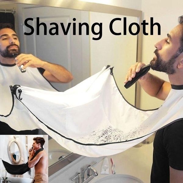 110x70cm Man Bathroom Apron Black Beard Apron Hair Shave Apron for Man Waterproof Floral Cloth Household Cleaning Protecter