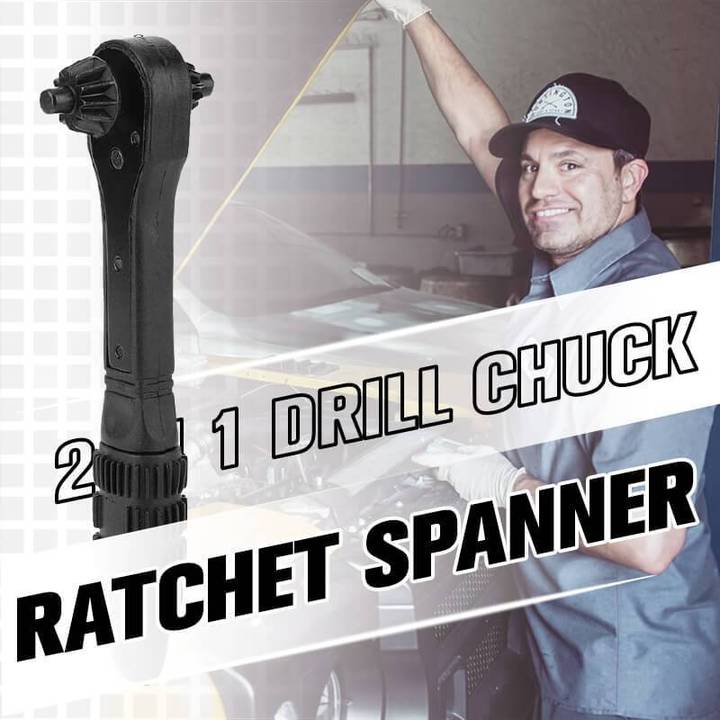 2 in 1 Drill Chuck Ratchet Spanner Double-head Design Wrench Fast Operate Hardware Tools