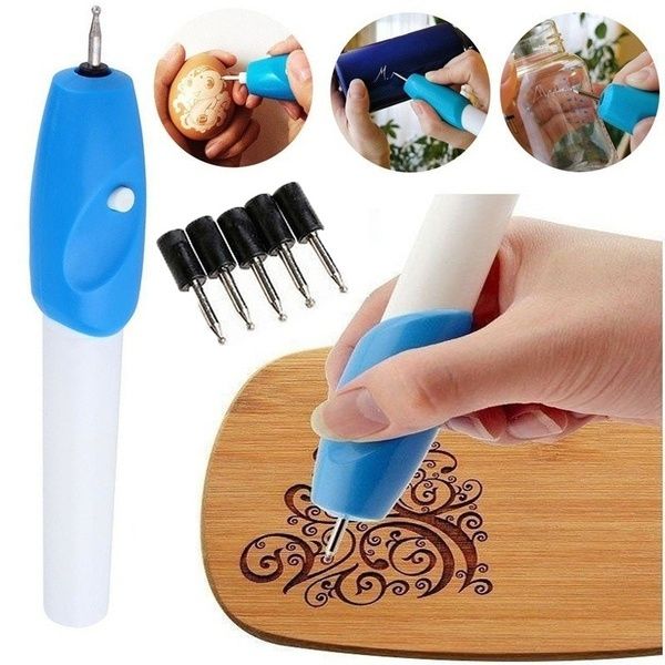 Mini Electric Engraving Pen Jewelry Engrave Pen DIY Wood Glass Metal Engraver Pen Carve Engraving  (Color: Blue)
