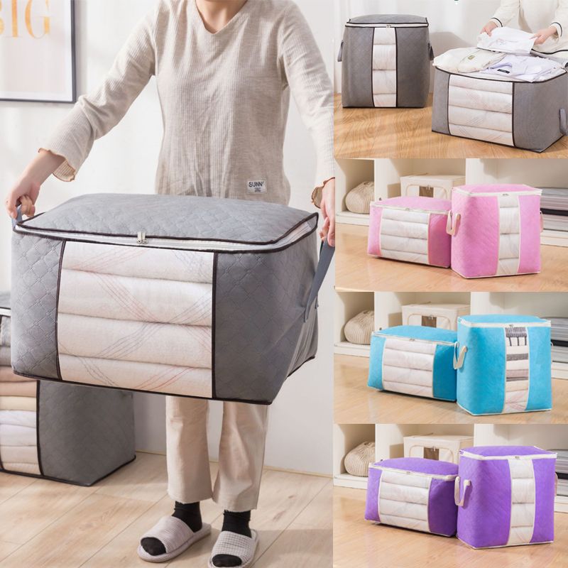 Large Clothes Bedding Duvet Zipped Pillows Non Woven Storage Bag Box