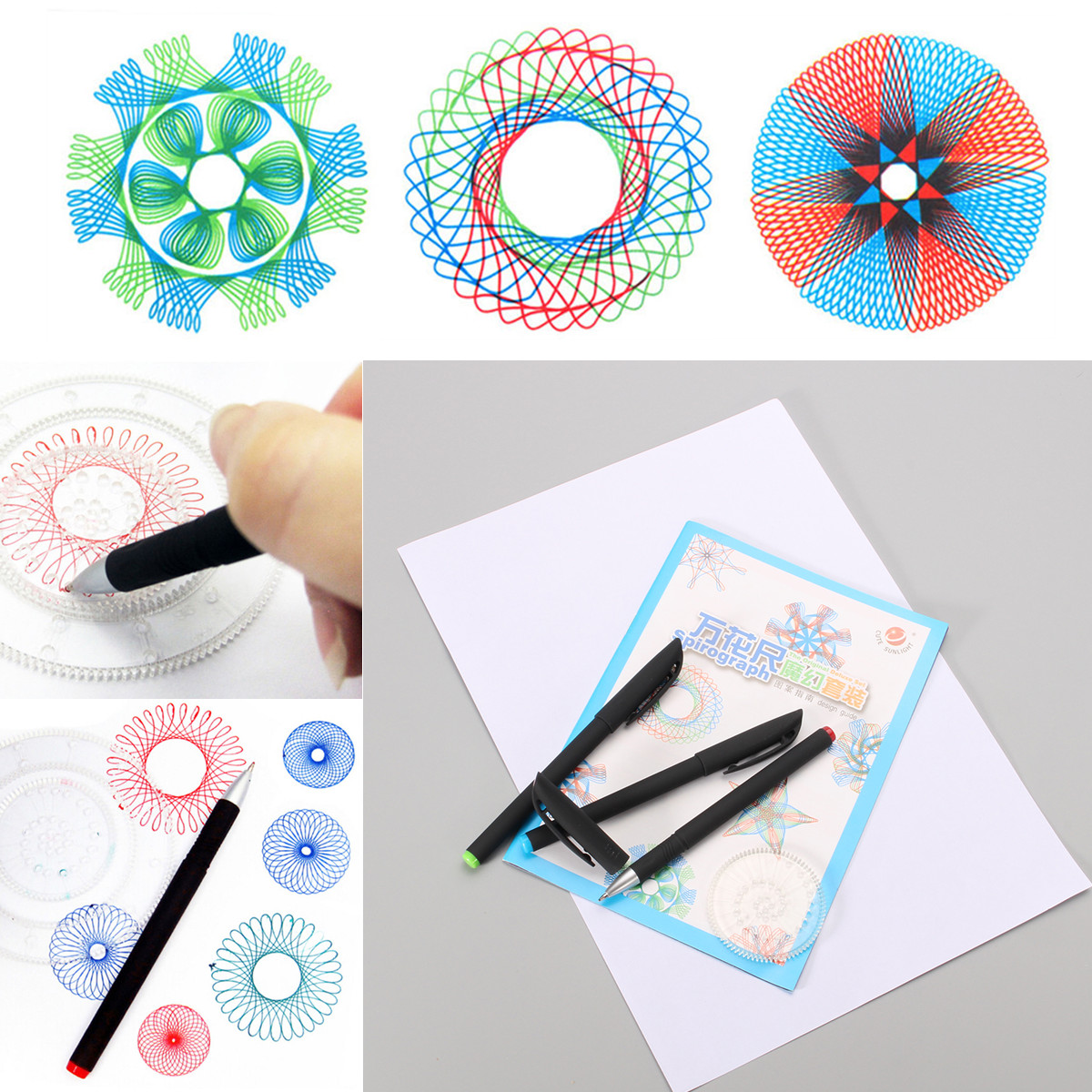 25Pcs Spirograph Deluxe Design Set Creative Drawing Spirograph Original Design Cyclex Shapes Kit for Kids Boys Girls Children Educational Intelligence Development