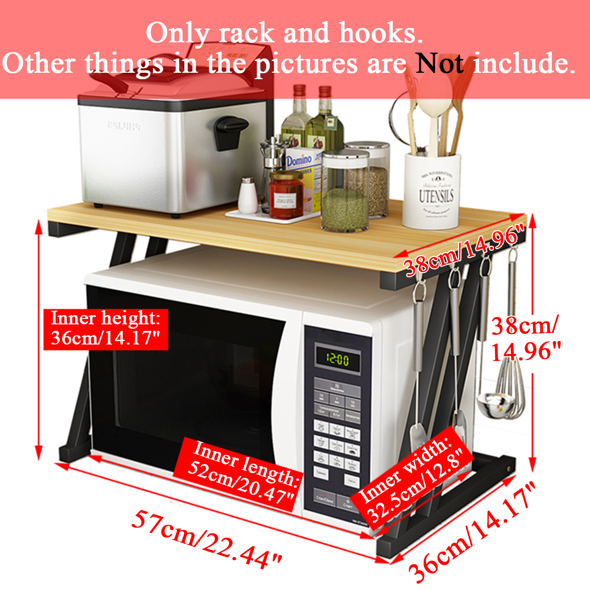 2 Tier Kitchen Baker Rack Microwave Oven Stand Storage Cart Workstation Shelf Desktop Organizer
