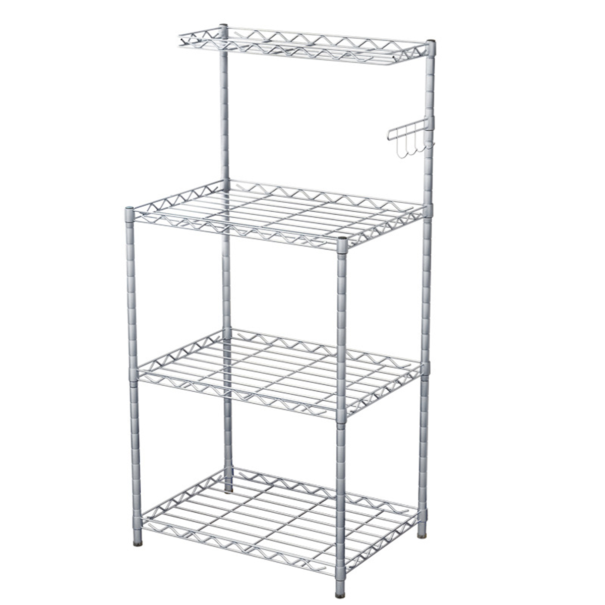 4 Tiers Adjustable Space Saver Organizer Metal Storage Rack Microwave Oven Rack Kitchen Living-room Bathroom Bedroom