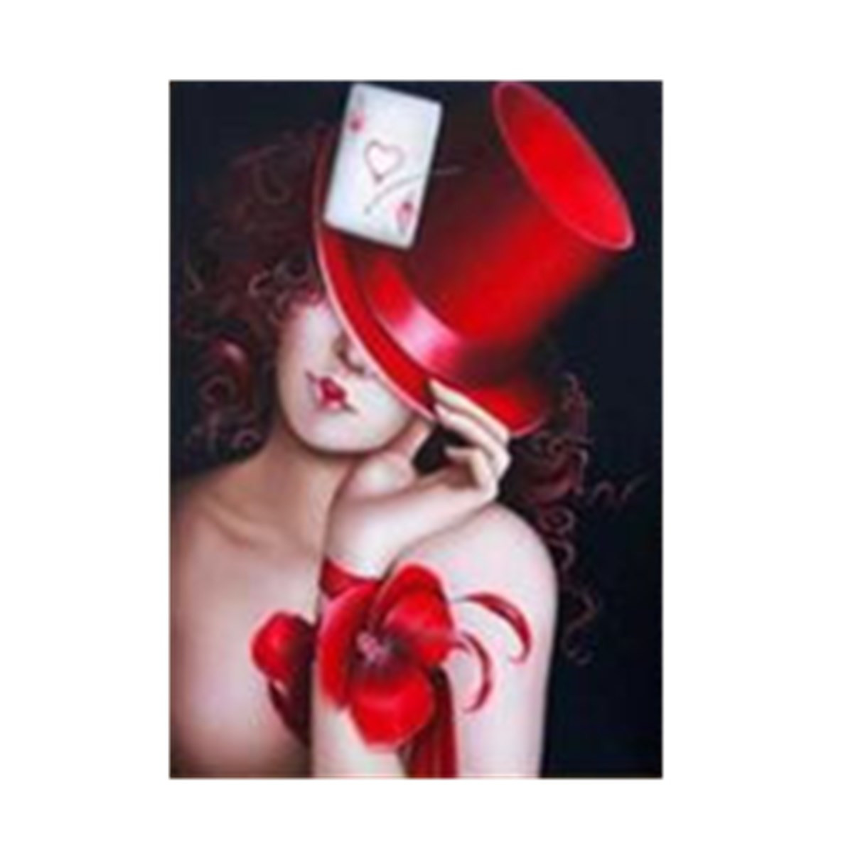 DIY 5D Diamond Painting Red Hat Poker Girl Embroidery Cross Craft Stitch Kit Wall Decorations Gifts for Kids Adult