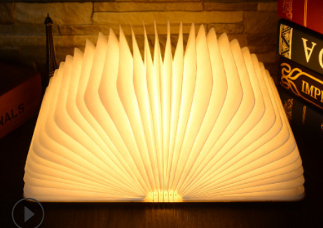 New Page Turning And Folding LED Wood Grain Book Light
