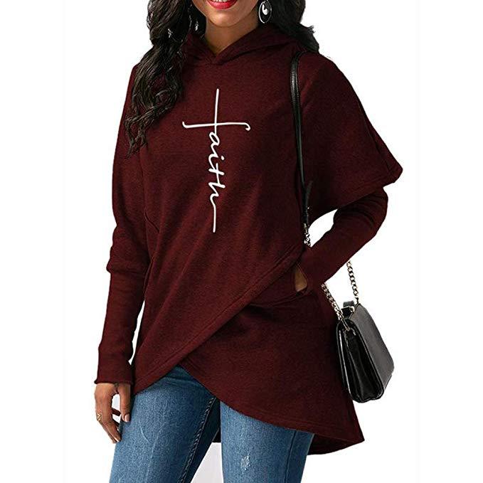 Irregular hooded sweater