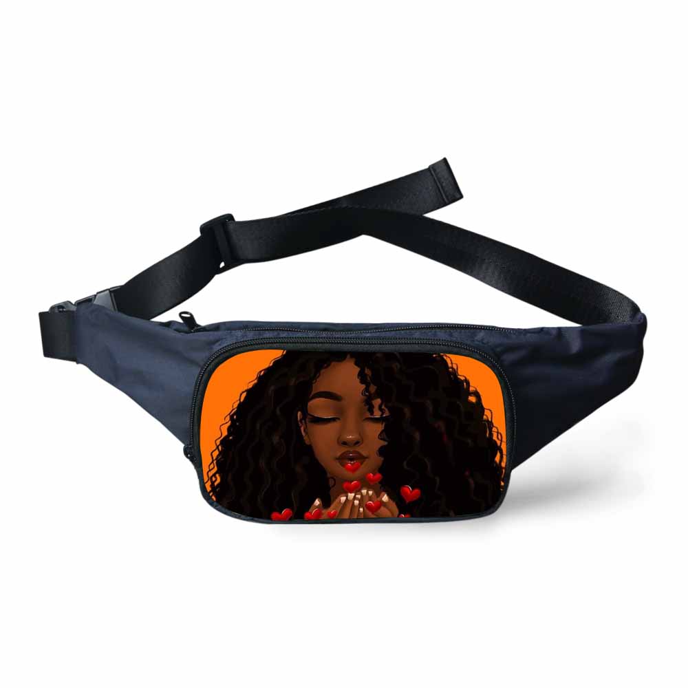 Waist Packs Women Black Art African Girls Waist Bags Customized Fanny Pack for Females Chest Phone Pouch Ladies Belt