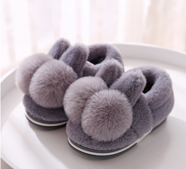 Family  parent-child plush warm cute cartoon children lovers cotton slippers